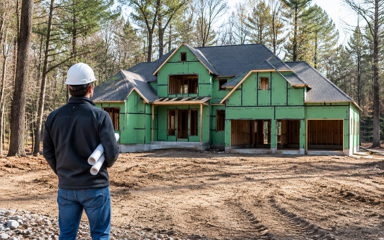 Detailed custom-home construction underway in the Weddington area
