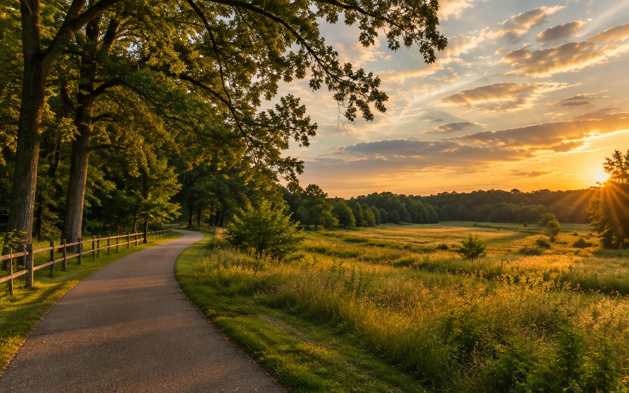 Green landscape near Weddington, North Carolina