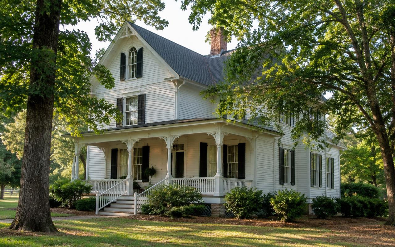 Quiet historic landscape in Weddington, North Carolina