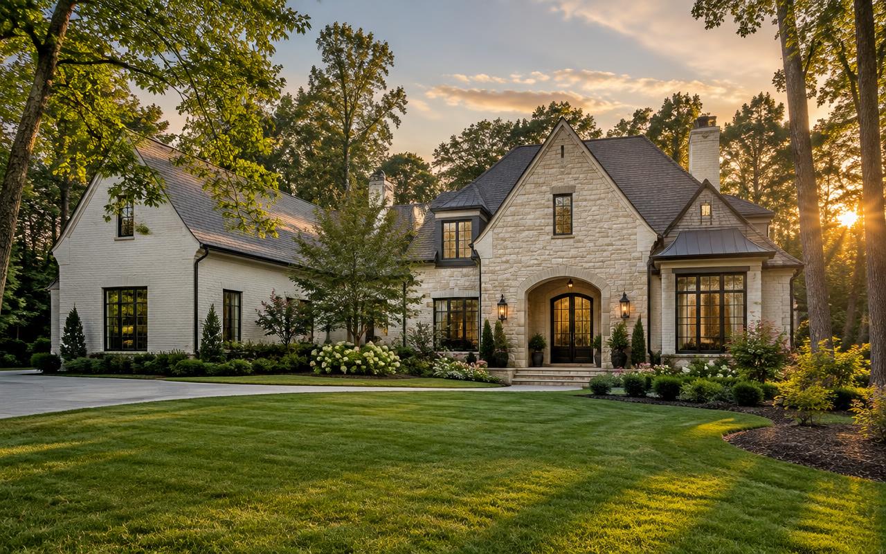 Luxury estate architecture in Weddington, North Carolina