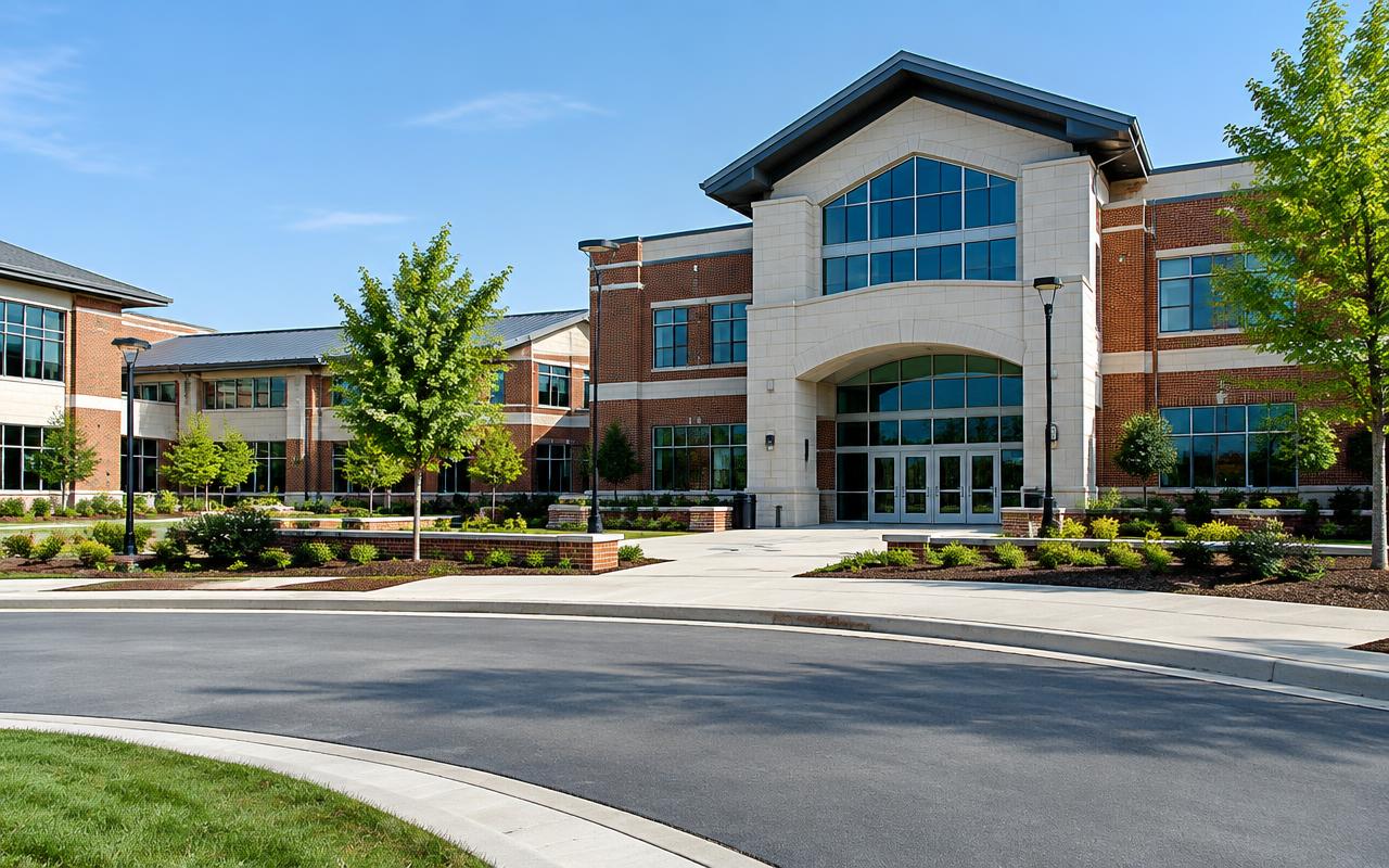 Traditional school campus serving the Weddington area